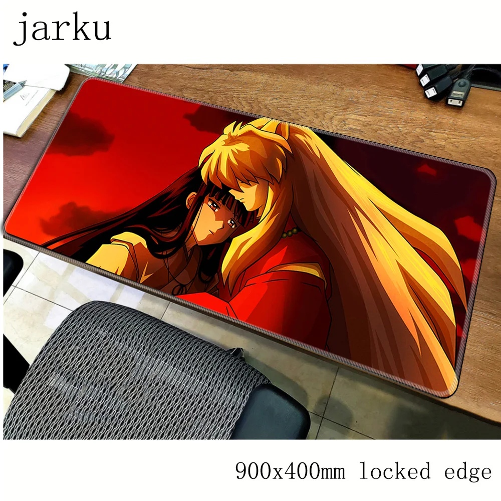 

inuyasha mousepad gamer 900x400X3MM gaming mouse pad large HD pattern notebook pc accessories laptop padmouse ergonomic mat