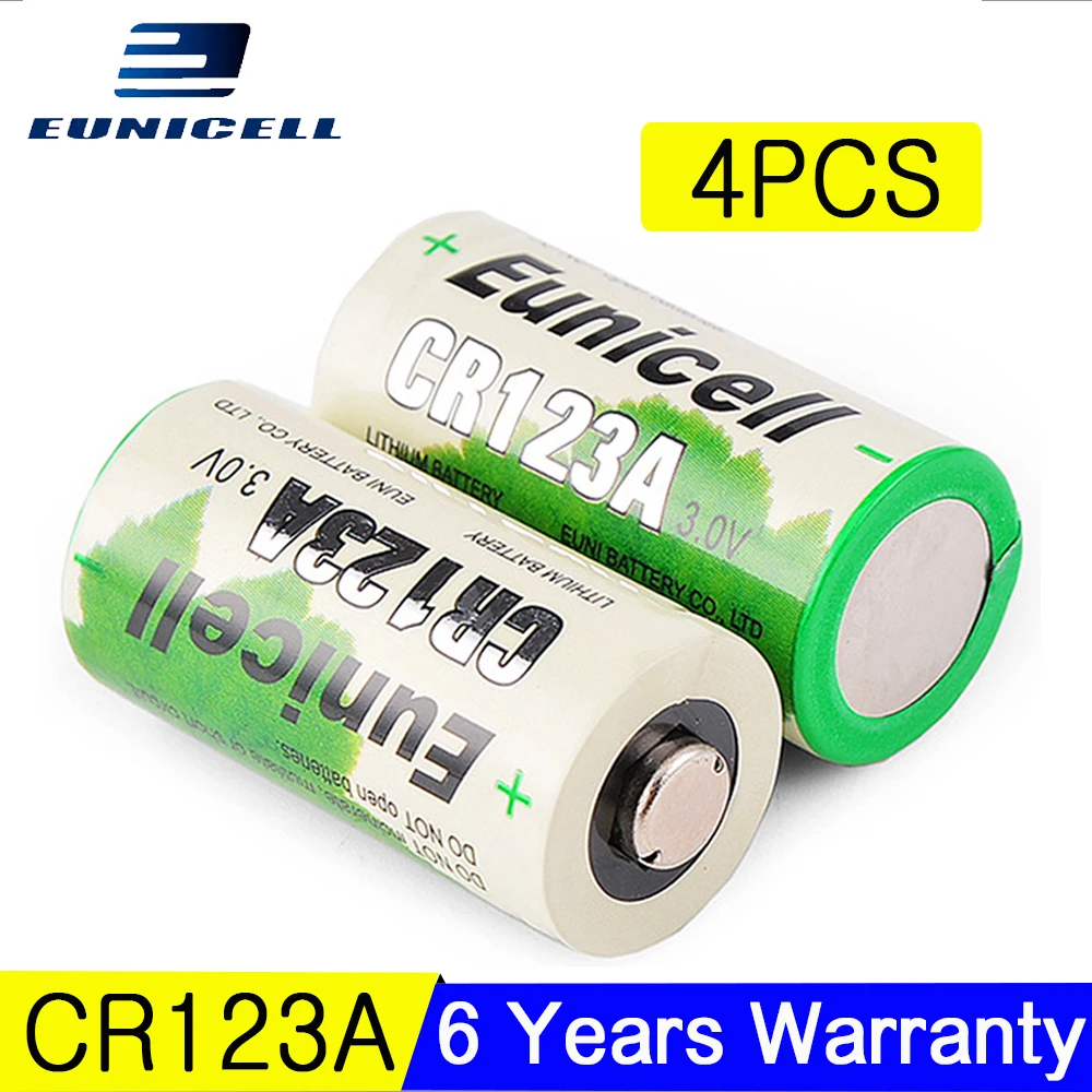 4 шт. литиевые аккумуляторы для светодиодных фонариков 3 в 1400 мАч|cr 123a|3v lithium battery3v