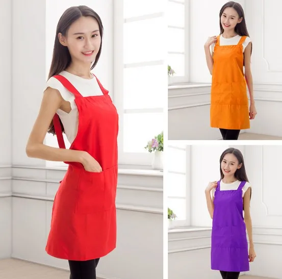 

1PC 100% Cotton New Cooking Baking Aprons Kitchen Apron Restaurant Aprons For Women Home Sleeveless Apron LB 406