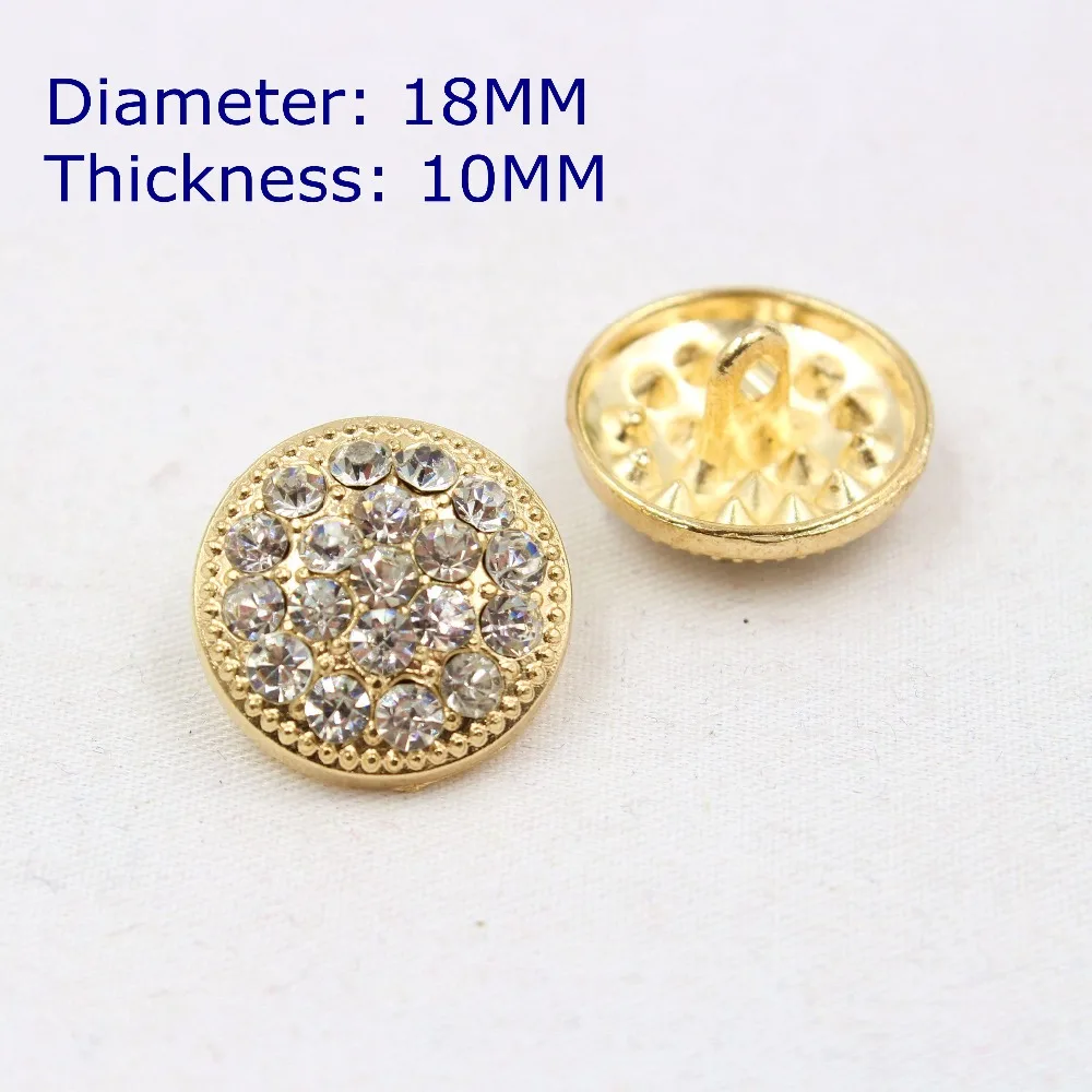 

163263 , free shipping 50pcs,Rhinestone gold metal buttons,World famous classic brand buttons, garment accessories DIY materials