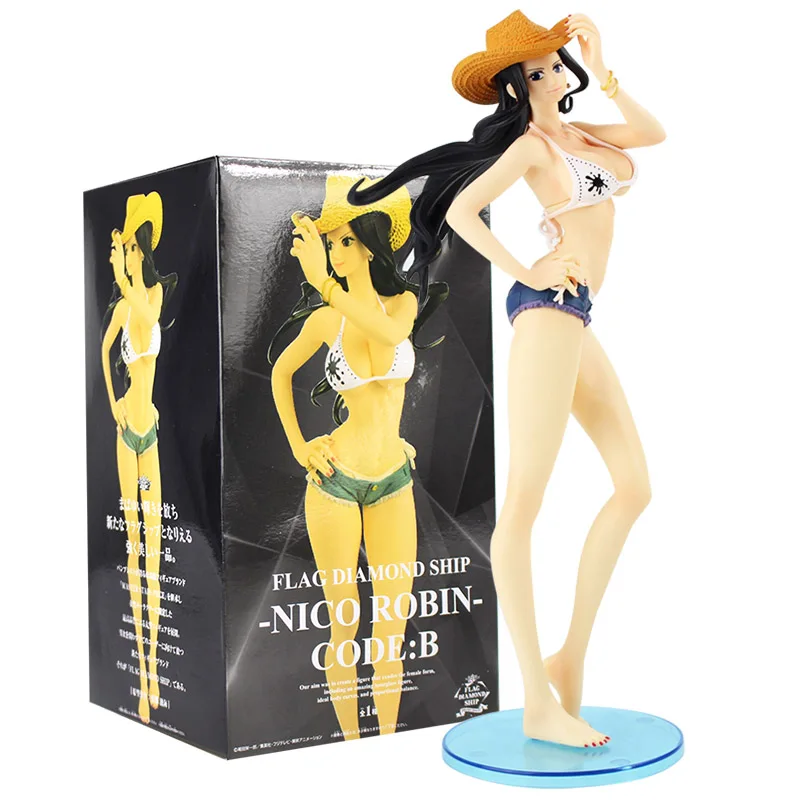 B with box Аниме one piece Cowgirl Нико Робин флаг алмазный корабль ПВХ фигурка Коллекционная модель игрушки - Цвет: B with box