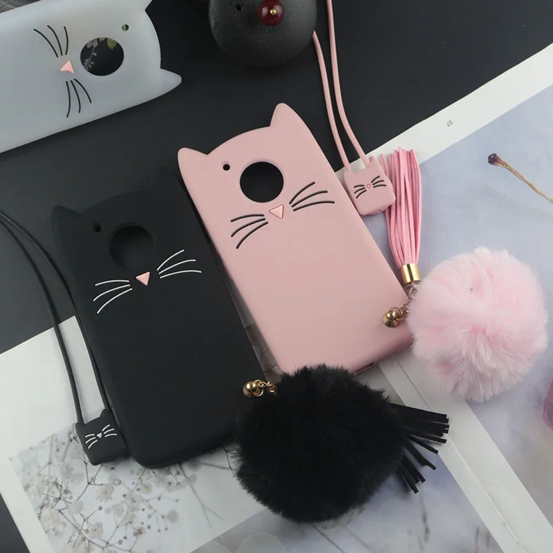 Милый силиконовый чехол с 3D рисунком для Motorola Moto E4 E5 G5 G5S G6 Play C Plus чехлы японскими