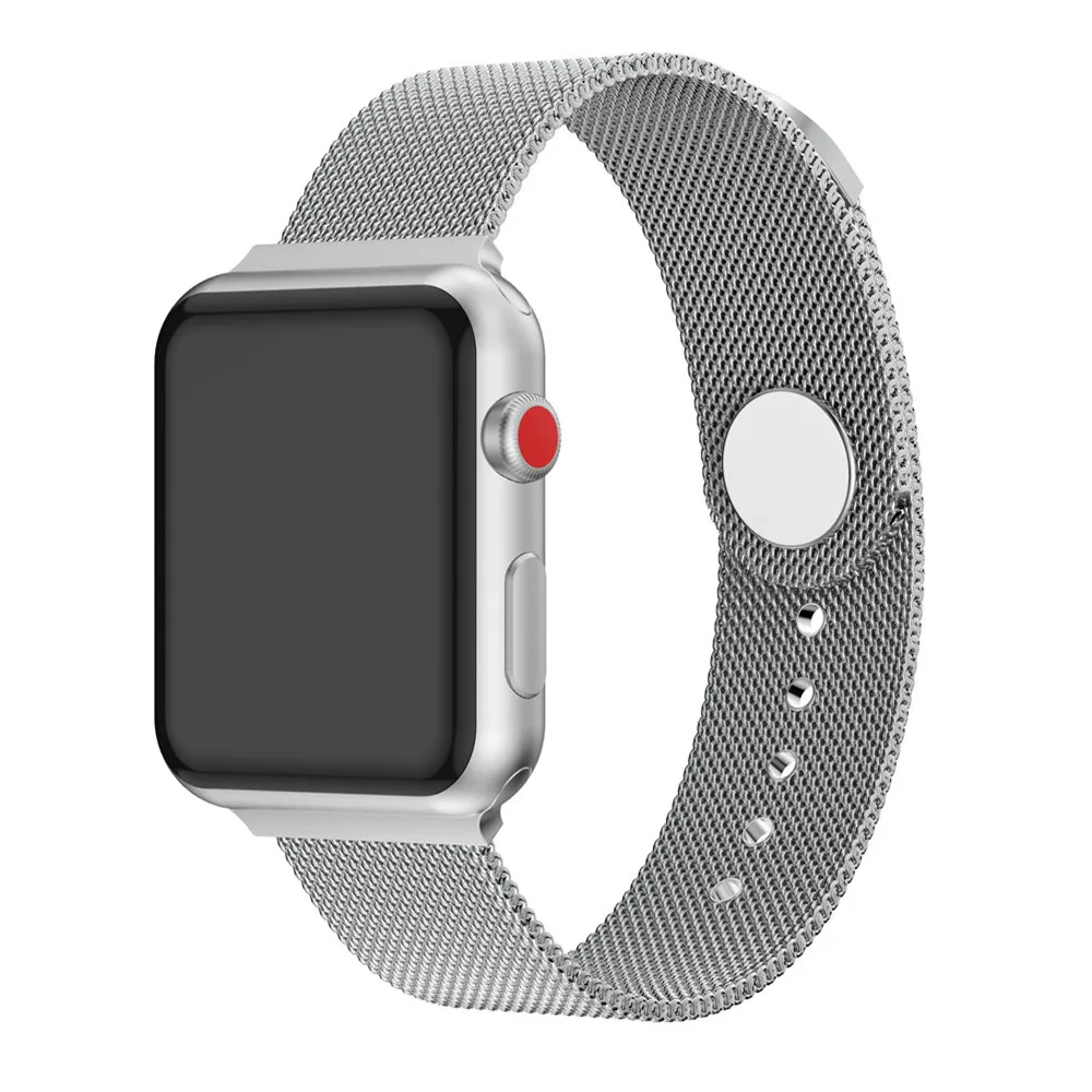 38 мм 42 нержавеющая сталь двойная Магнитная Миланская петля для apple watch ремешок