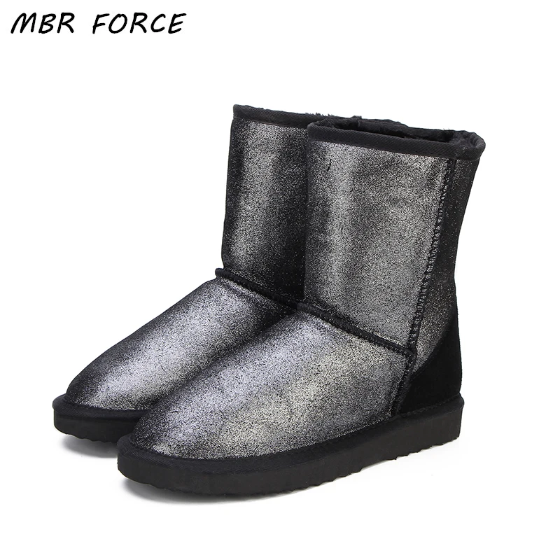 MBR FORCE/зимние женские ботинки из натуральной кожи наивысшего качества; водонепроницаемые зимние ботинки; женские ботинки; 2 цвета; американские размеры 4-13