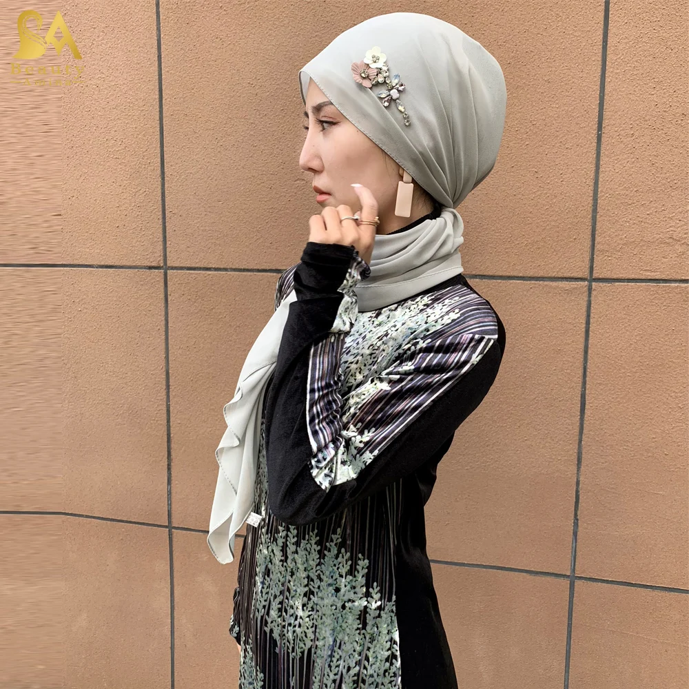 

Women's Muslim Scarf Islamic Hijabs Arab Women Kerchief Arabic Turkish Girl Hijab Female Headkerchief