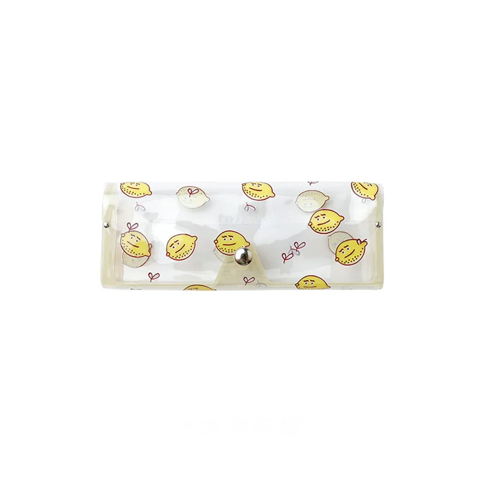 lemon 1 шт Модные женские Мультяшные прозрачные ПВХ очки коробка сумка чехол защитные очки Аксессуары для путешествий - Цвет: lemon