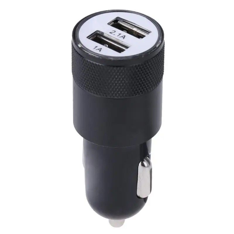 USB выход Автомобильное зарядное устройство металлический двойной порт быстрая зарядка автомобильный адаптер алюминиевый сплав 2.1A прикуриватель Автомобильный кабель розетки