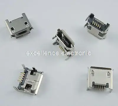 100 шт. Micro USB Type B Женский 5 контактный Штекерный разъем DIP 4 ножки|4 pin female connector|4 femalel