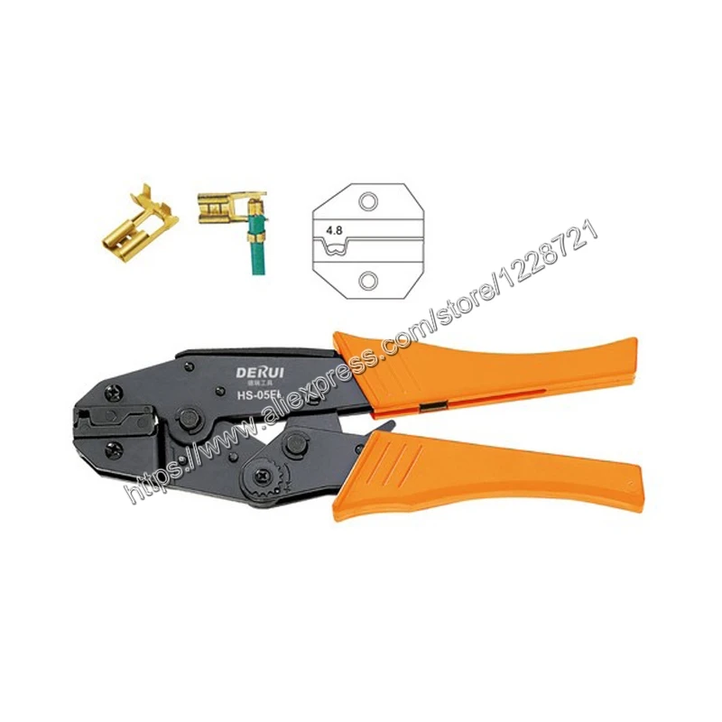 HS-05FL strength-saving Flag Type receptacles Terminals CRIMPING PLIER 4.8-6.3 mm2 AWG 20-14 | Инструменты