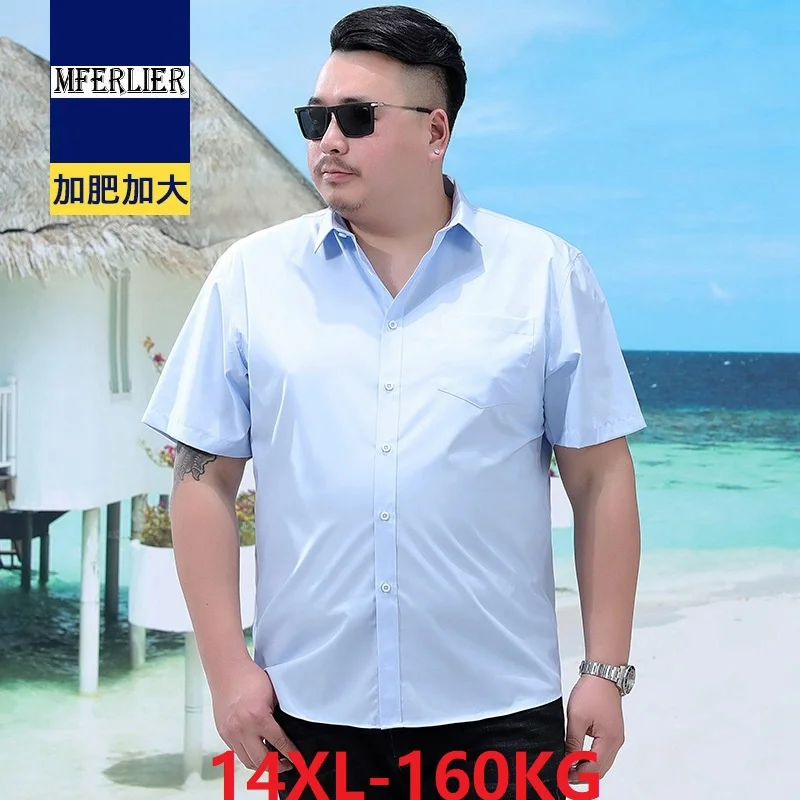 Летние деловые мужские рубашки с коротким рукавом большие размеры 5XL 9XL 10XL 12XL 13XL