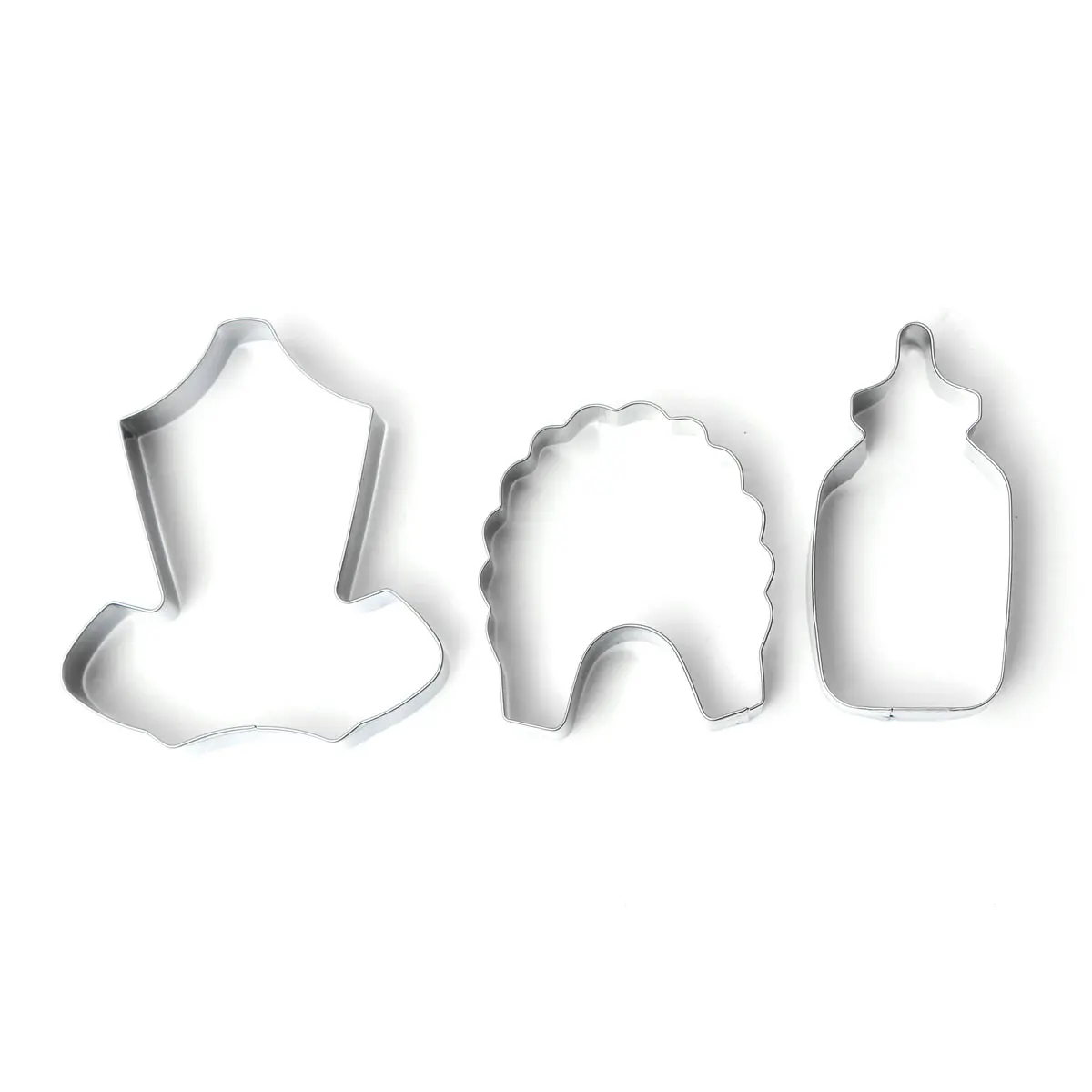 3Pcs Stainless Steel Baby Shower Bottle Cutter Mold DIY Cake Pastry Set | Дом и сад