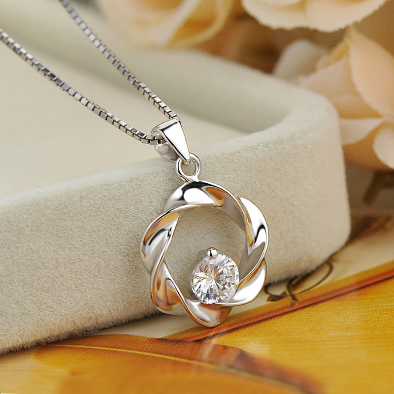 1 шт. серебряные маленькие волны с микро кристаллом циркония Коробочная цепочка в