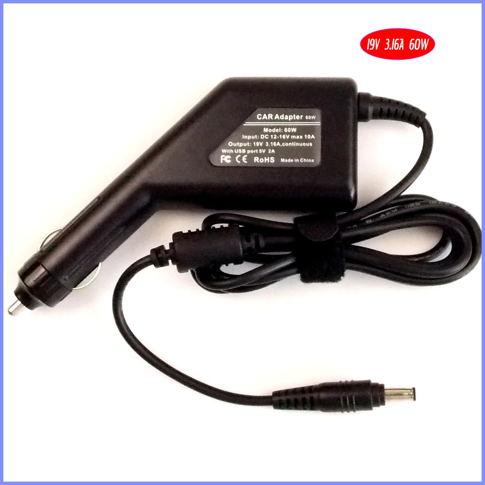 19V 3.16A автомобильное зарядное устройство постоянного тока для ноутбука + USB Samsung
