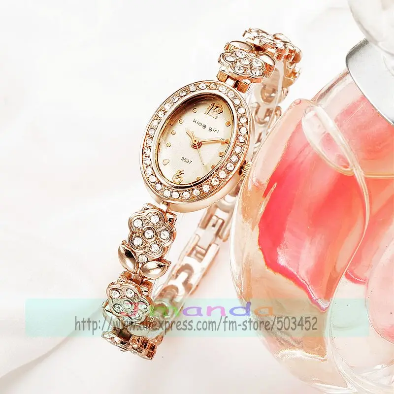 100 шт./лот женский браслет с круглым циферблатом и ремешком из сплава | Наручные