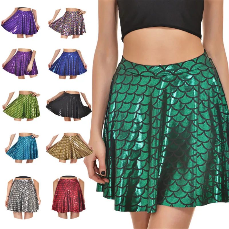 Женские сексуальные юбки размера плюс новые летние с принтом в виде чешуи