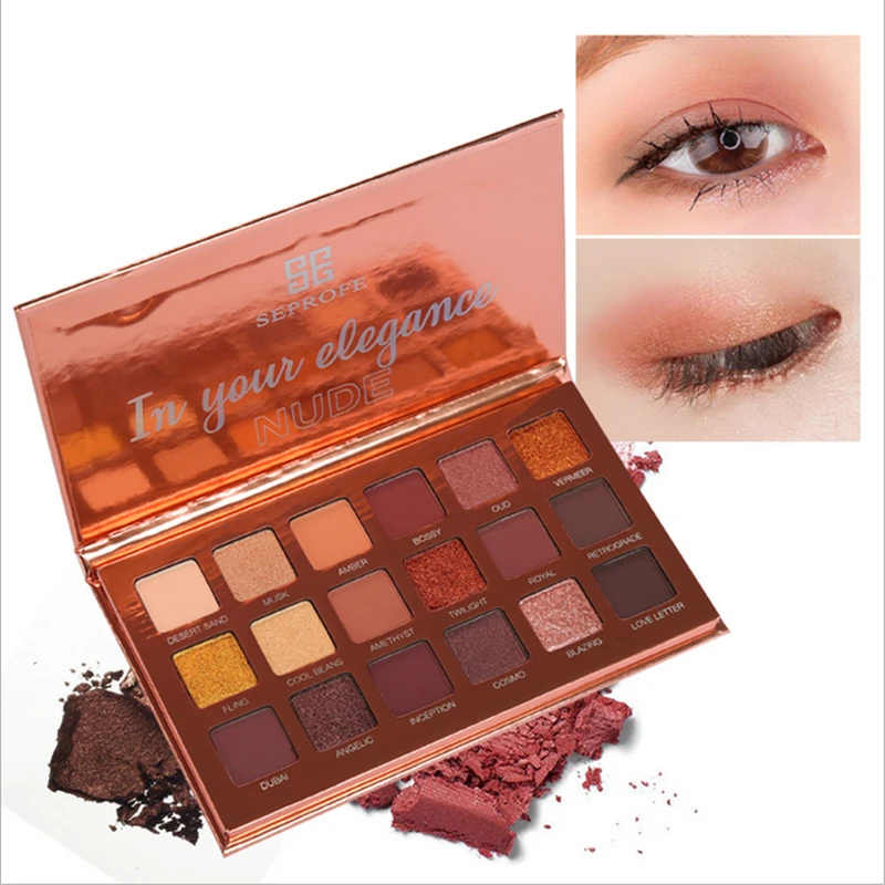 18 цветов Тени для век естественный &quotнюд&quot макияж не выцветает Пудра Палитра
