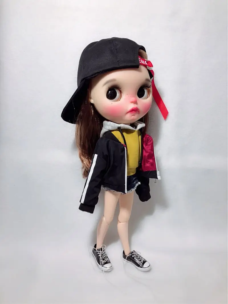 Стильная Одежда для кукол Blyth толстовка с длинным рукавом джинсовые шорты брюки