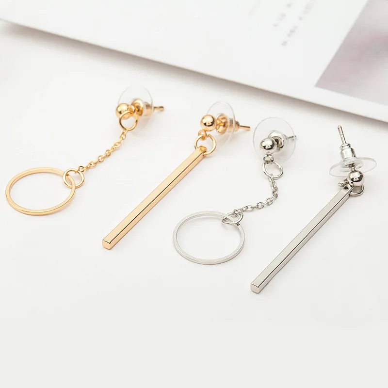 Асимметричные серьги подвески в форме звезды круга треугольника длинные висячие