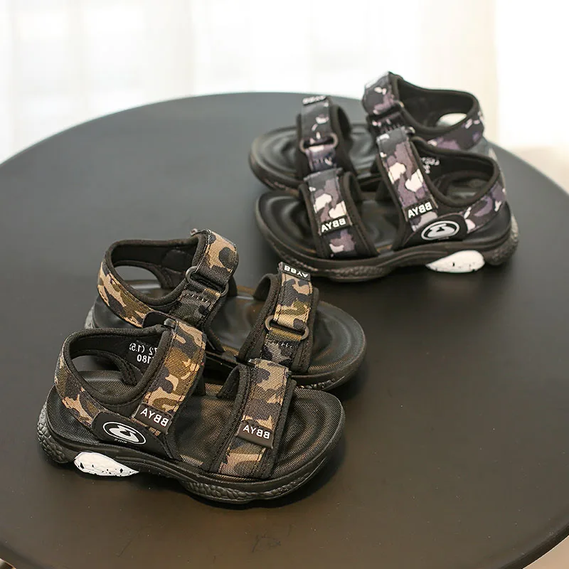 babaya Summer Beach Sandals Kids Boys Leather Children Shoes for 2019 New Fashion Little Toddler 26-37# | Детская одежда и обувь