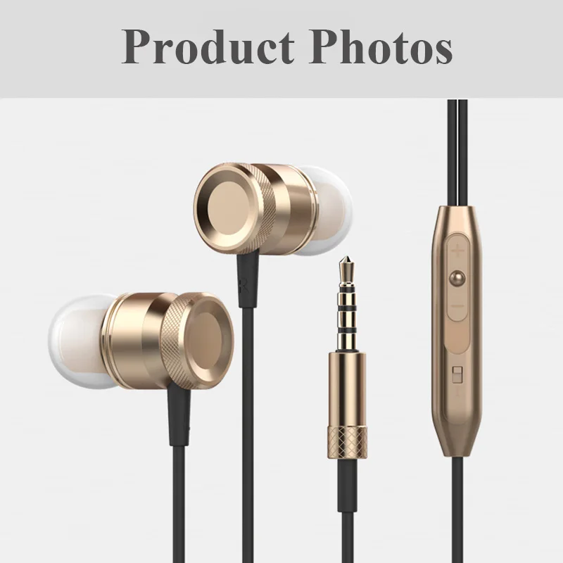 Универсальный регулятор баса металлический In-ear головной телефон бег объемный