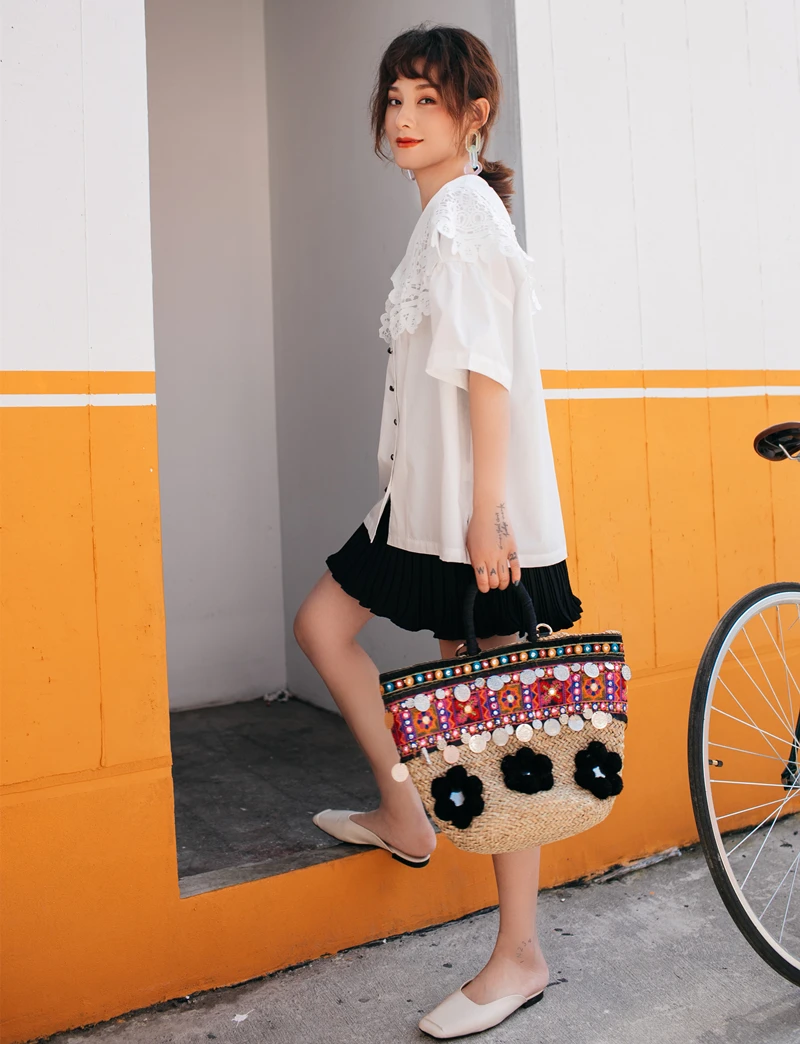 LANMREM 2019 Новые Летние Стильные Модные женские легкая одежда короткие рукава