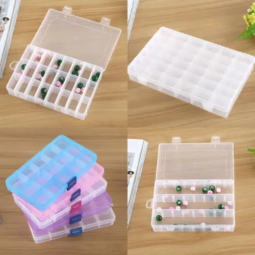 Регулируемая прозрачная шкатулка для хранения ювелирных изделий 24 или 36 ячеек