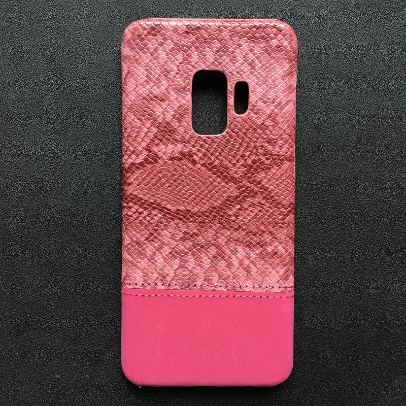 Ligh Red Винтажный змеиная кожа Текстурированный чехол для телефона для samsung S10 S8 S9 Plus S10 Lite чехол из искусственной кожи матовый Жесткий PC чехол задняя крышка Fundas - Цвет: Ligh Red