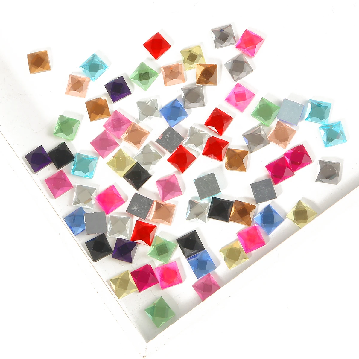 Квадратные Кристаллы с плоской задней поверхностью 14 цветов | Дом и сад