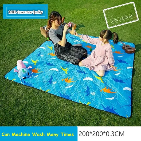 200x200x0.3CM 4-5 человек машинная стирка водопроф Кемпинг коврики Открытый пляж Пикник Детские ползунки плед Кемпинг коврики складные детские игровые коврики - Цвет: 200x200x0.3CM
