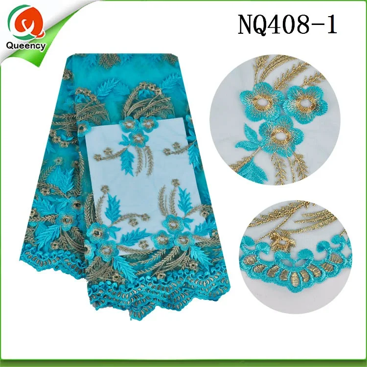5 yards NQ408 New cotton French Lace Fabric Embroidered Tulle African Net with Embroidery for Wedding | Дом и сад