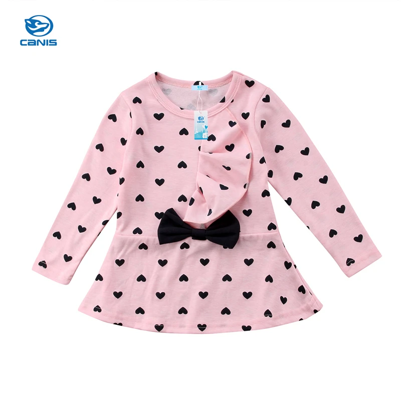 Детский осенний комплект из 2 предметов топ и штаны в форме сердца для маленьких