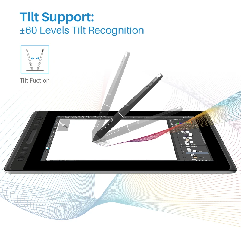 HUION Kamvas Pro 13 GT-133 поддержка наклона ручка без батареи графический Рисунок планшет дисплей монитор с экспресс-клавишами и сенсорной панелью