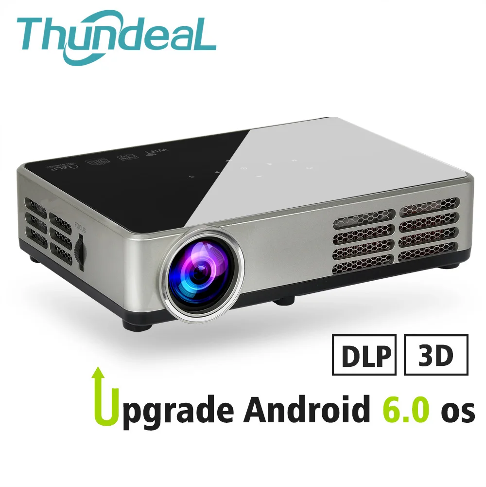 ThundeaL затвор активный 3D DLP проектор DLP-600W DLP900W Android 6,0 WiFi Bluetooth 450Ansi Lumen HD 3D видео мини-проектор HD