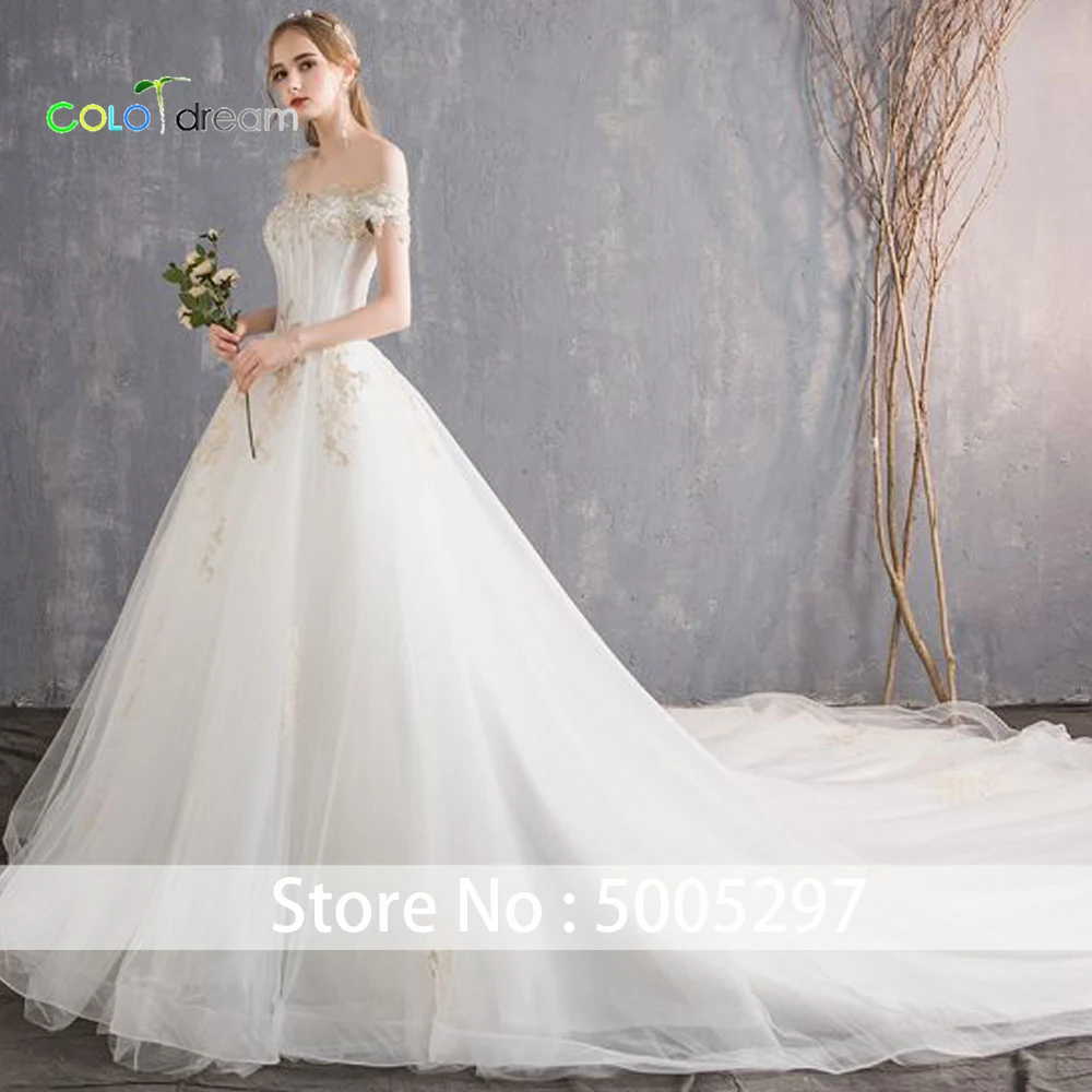 Свадебное платье трапециевидной формы со шлейфом vestido de novia простое кружевное без