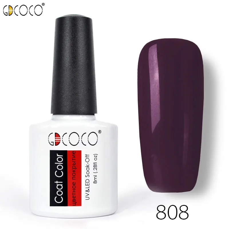 70312 дизайн ногтей маникюр Дизайн GDCOCO venalisa canni 50 цветов 8 мл замачиваемый Эмаль Гель-лак Светодиодный УФ Гель-лак для ногтей - Цвет: 808
