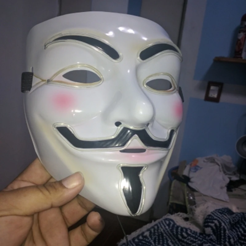 1 шт. вечерние маски V for Vendetta светодиодный светильник анонимные маска Гай Фокс