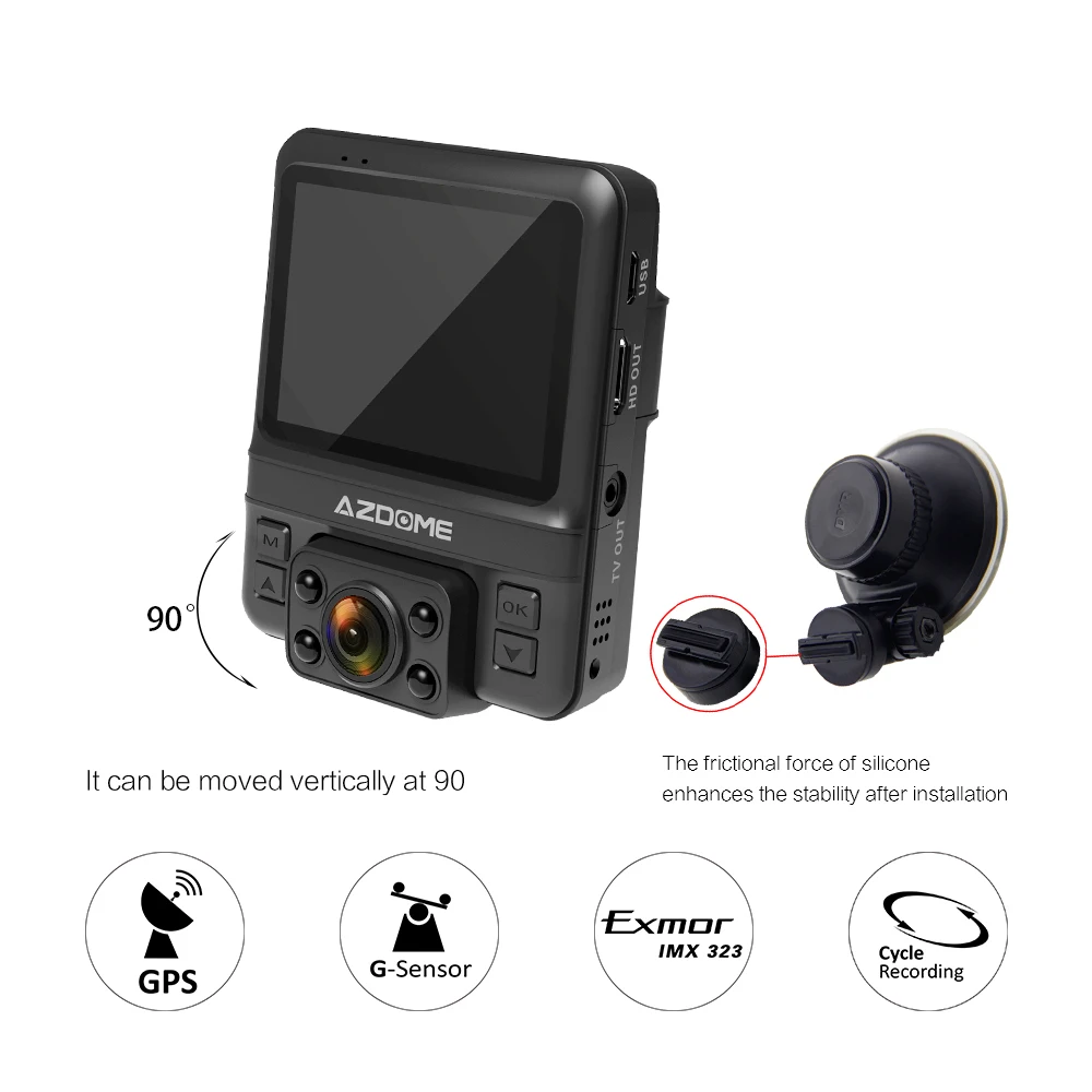 GS65H Оригинальный мини двойной объектив Автомобильный dvr Novatek 96655 камера