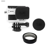 1pcs waterproof case lens cover 1pcs protector cap lens hood uv lens filter for sjcam sj8pro sj8plus sj8air action camera