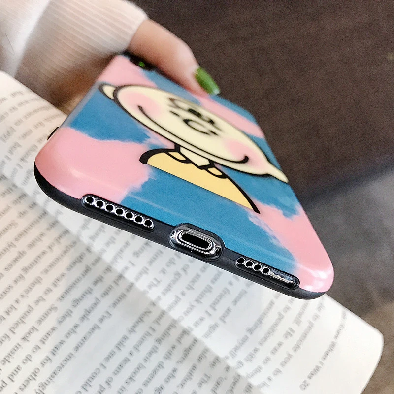 Милый мультяшный Синий чехол s для iPhone XS MAX XR X чехол матовый чехол для iPhone 6 6s plus 7 8 plus задняя крышка для телефона чехол s