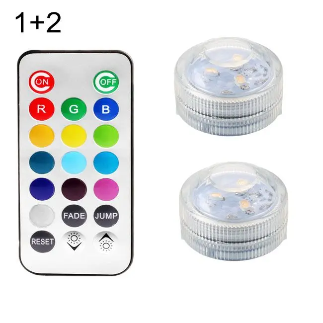 1 controller 2 lamp 13 цветов SMD 3528 RGB светодиодный Погружной подводный IP68 светильник с пультом дистанционного управления для ванна, бассейн, фонтан - Испускаемый цвет: 1 controller 2 lamp