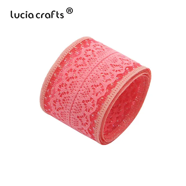 C7 Dark Pink 5y Lucia crafts 5y/6y 40 мм кружевная отделка ленты для свадебной вечеринки декор для самостоятельного пошива одежды аксессуары ручной работы R0702 - Цвет: C7 Dark Pink 5y