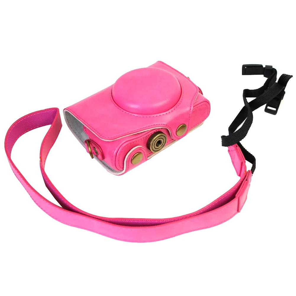 New Hot Camera Storage Bag with Straps PU Leather Wear-resistant Shockproof for Canon NV99 | Электроника
