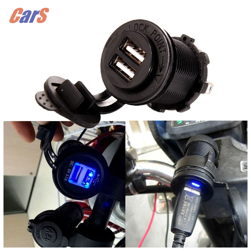 Прикуриватель мотоциклетный с двумя USB портами 5 В 3 1 А|motorcycle cigarette lighter|motorcycle