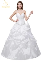 bealegantom new white ball gown wedding dresses 2019 appliques taffeta beaded bridal gowns stock 2 4 6 8 10 12 14 16 qa1000