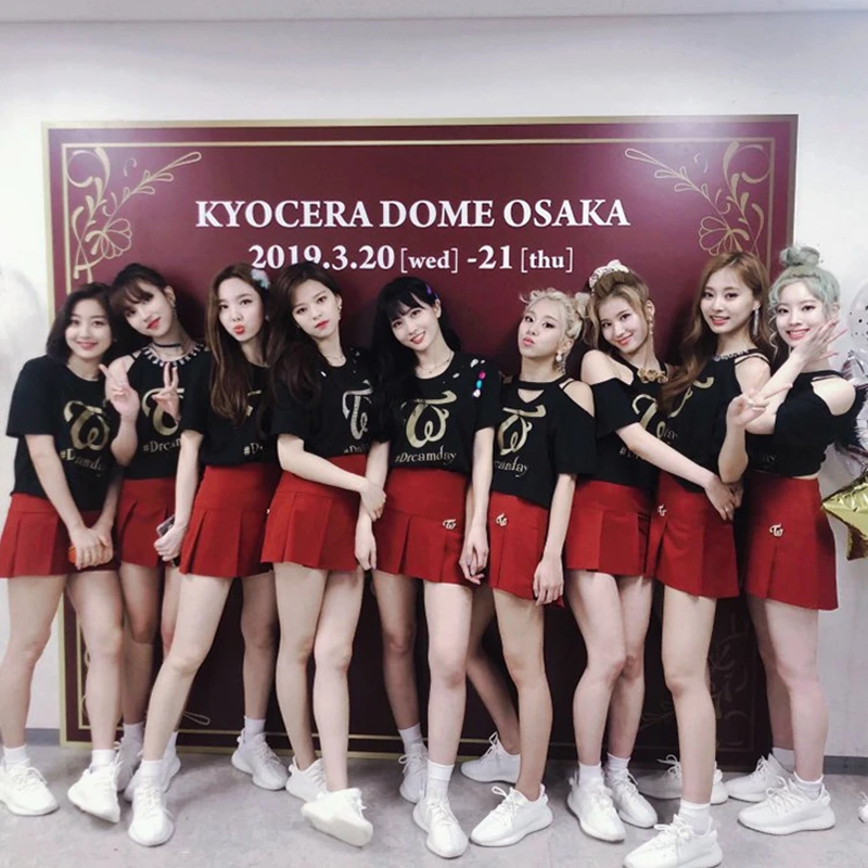 Женская футболка в стиле K POP с надписью Double Dome Tour 2019 # Dreamday свободная коротким