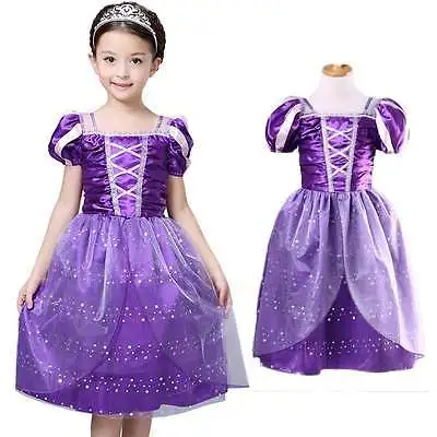 Girls Rapunzel Fancy Dress Costume Kids Princess Outfit UK Ages 3/4/5/6/7/8/9/10 | Детская одежда и обувь