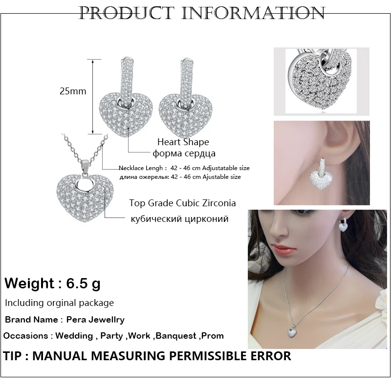 Pera высокое качество прозрачный обруч AAA + кубический цирконий микро проложить