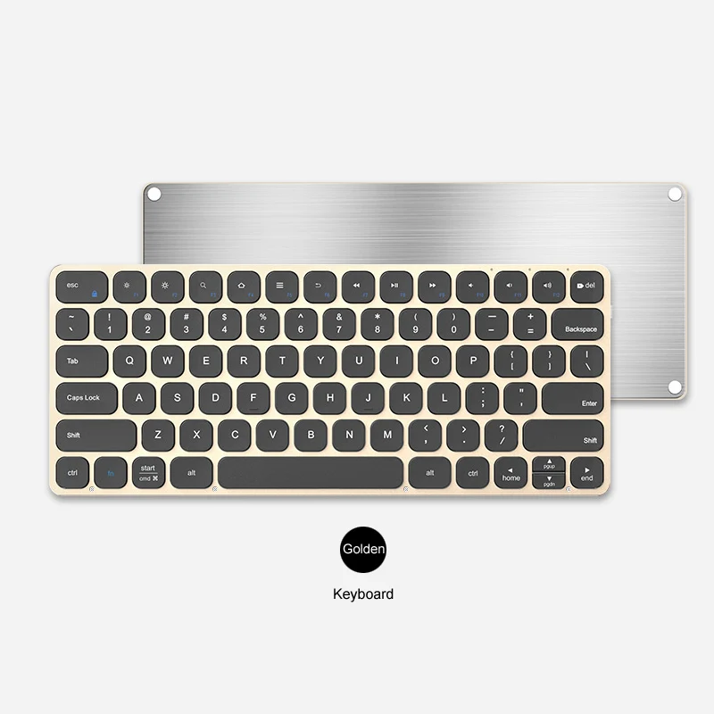 Golden B. O. W Plug and Play перезаряжаемая беспроводная клавиатура и мышь комбо для компьютера с Nano USB Приемником, 78 клавиш, бесшумный дизайн - Цвет: Golden