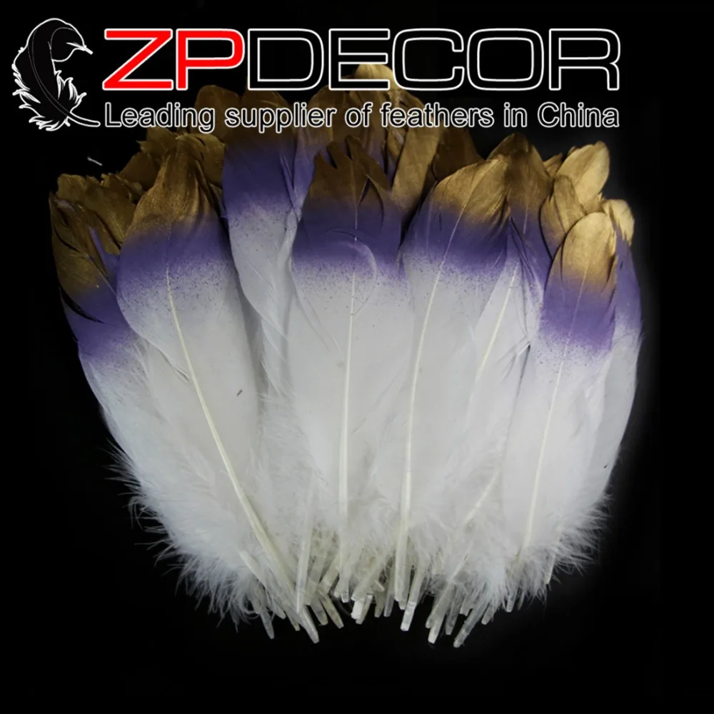 ZPDECOR 10 ~ 20 см (4-8 дюймов) 100 шт./лот подобранные вручную смешанные цвета и золотой металлик Satinette перья ЧЕРНЫЙ для костюмы танцовщицы