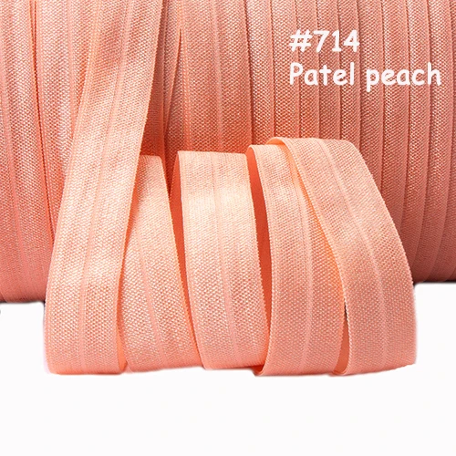 

Flora Ribbons petal peach fold over elastic webbing tape, wholesale 50 yards/color/roll foe, more than 100 colors for selecting